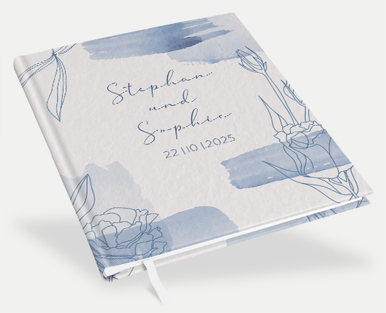 Erinnerungsbuch Hochzeit - Aquarell "midnight petals