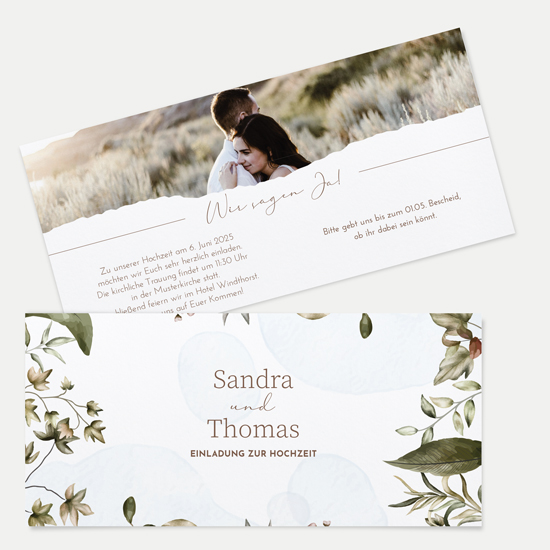 Postkarten DIN lang im Querformat 210 x 98 mm - Boho "Nature Hold"