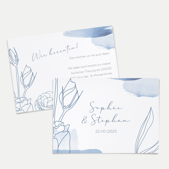 Postkarte DIN A6 im Querformat - Aquarell "midnight petals"