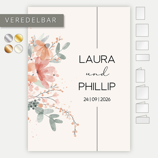 Postkarte DIN A6 im Hochformat - Aquarell "terracotta Bloom"