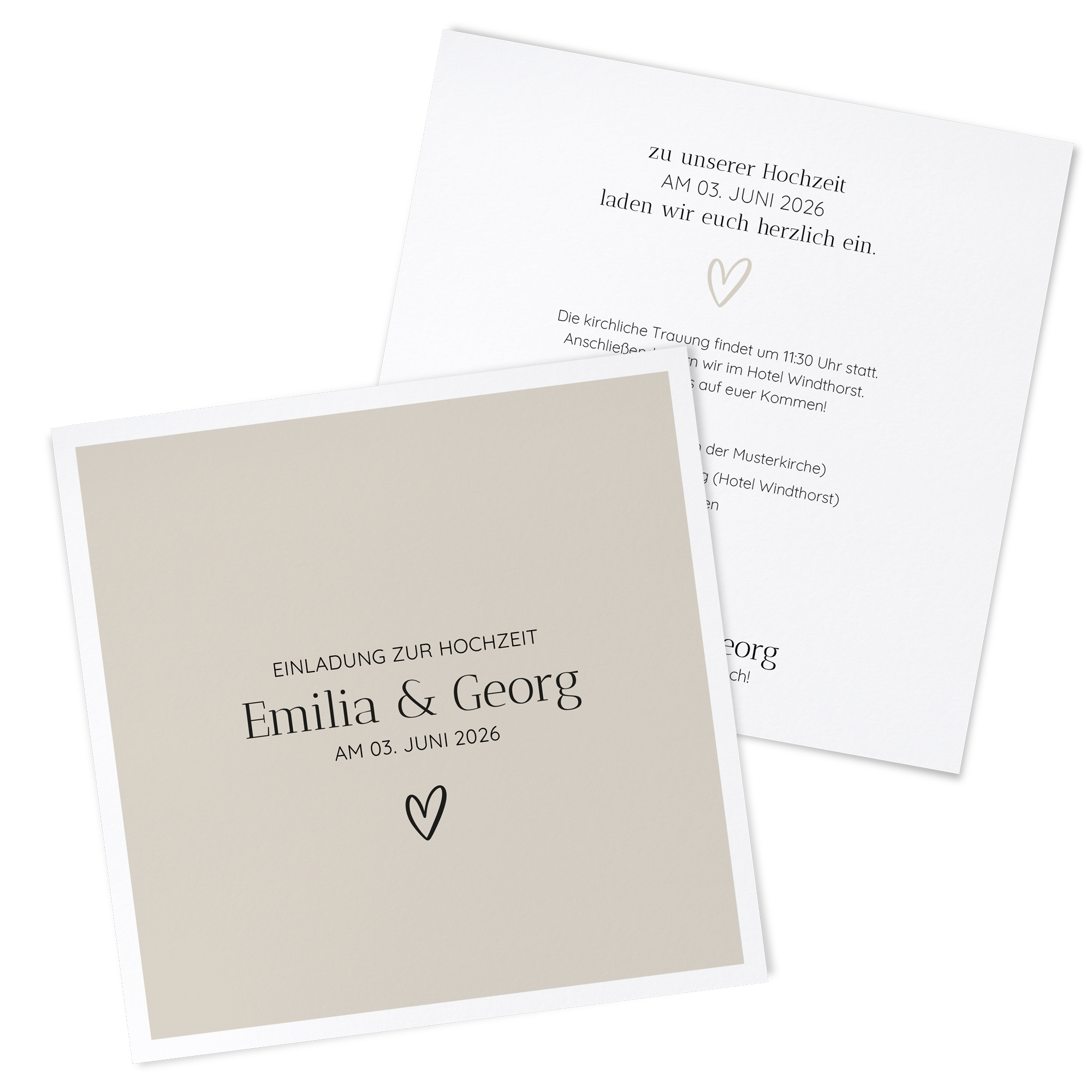 Postkarte Quadrat 148 x 148 mm - Minimalistisch "Latte Macchiato"