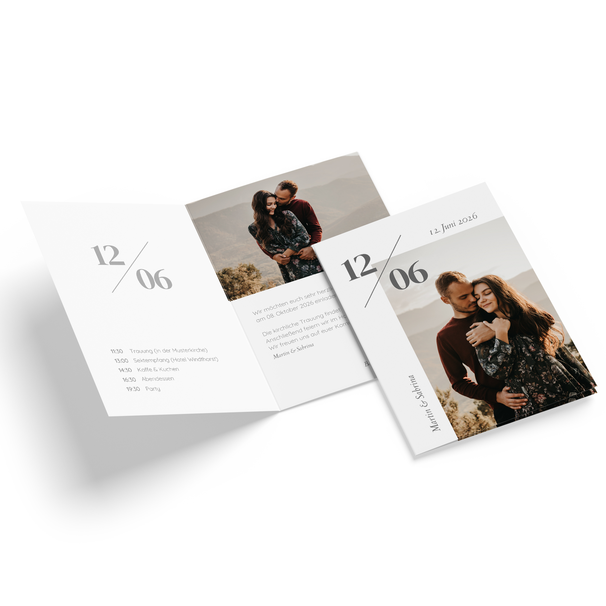 Klappkarte DIN A6 im Hochformat - Minimalistisch "Helsinki"