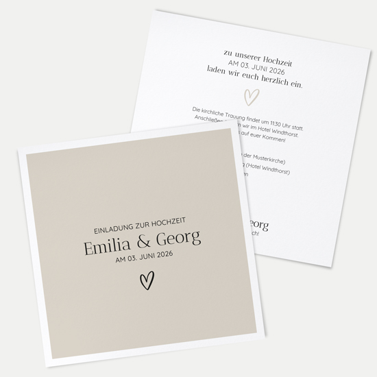 Postkarte Quadrat 148 x 148 mm - Minimalistisch "Latte Macchiato"