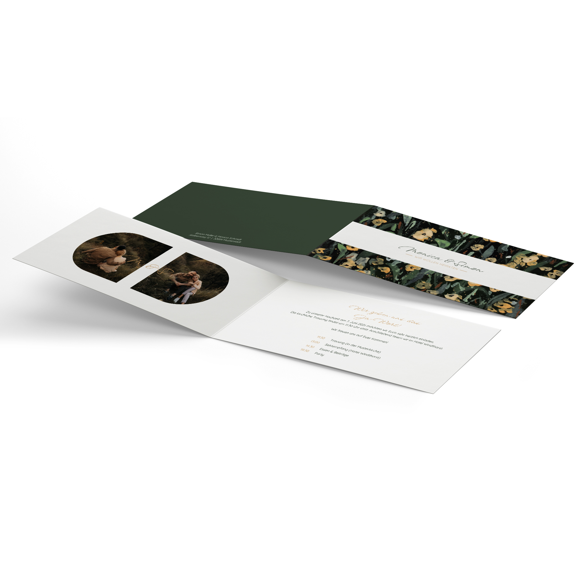 Klappkarte DIN lang im Querformat - Vintage "La Campagna"