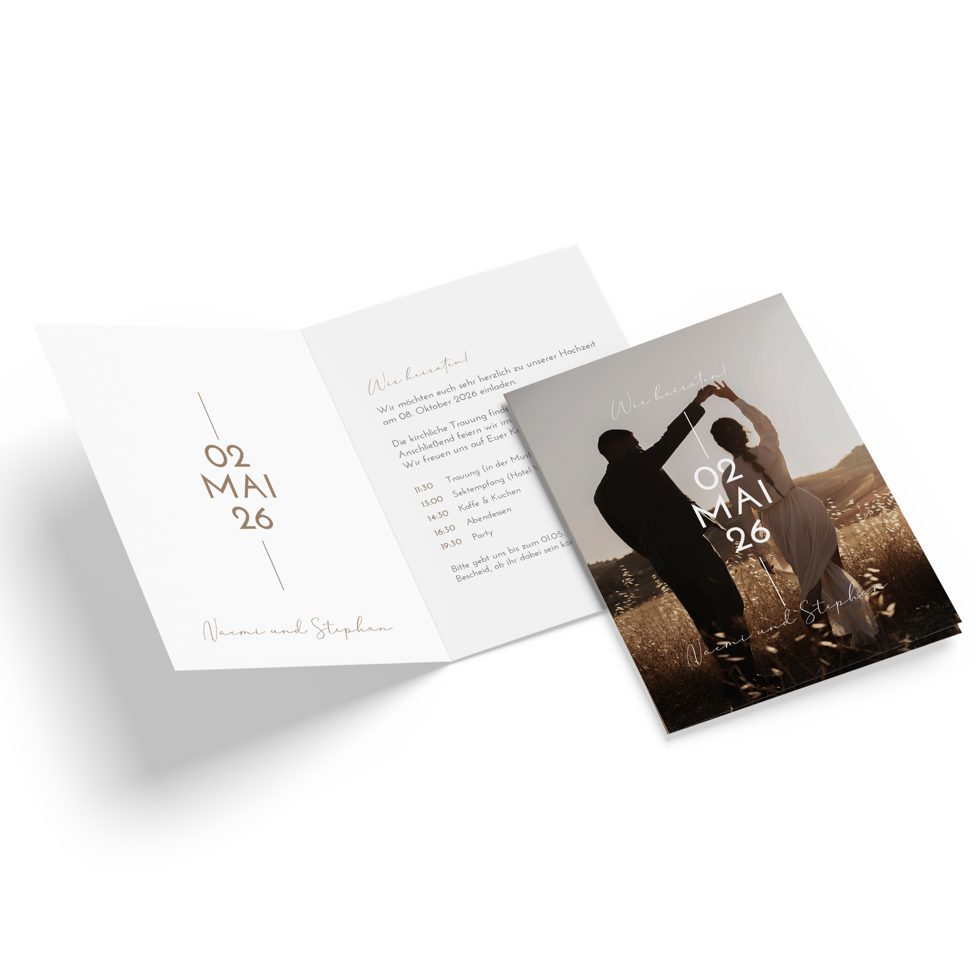 Klappkarte DIN A6 im Hochformat - Minimalistisch "Still Lines"