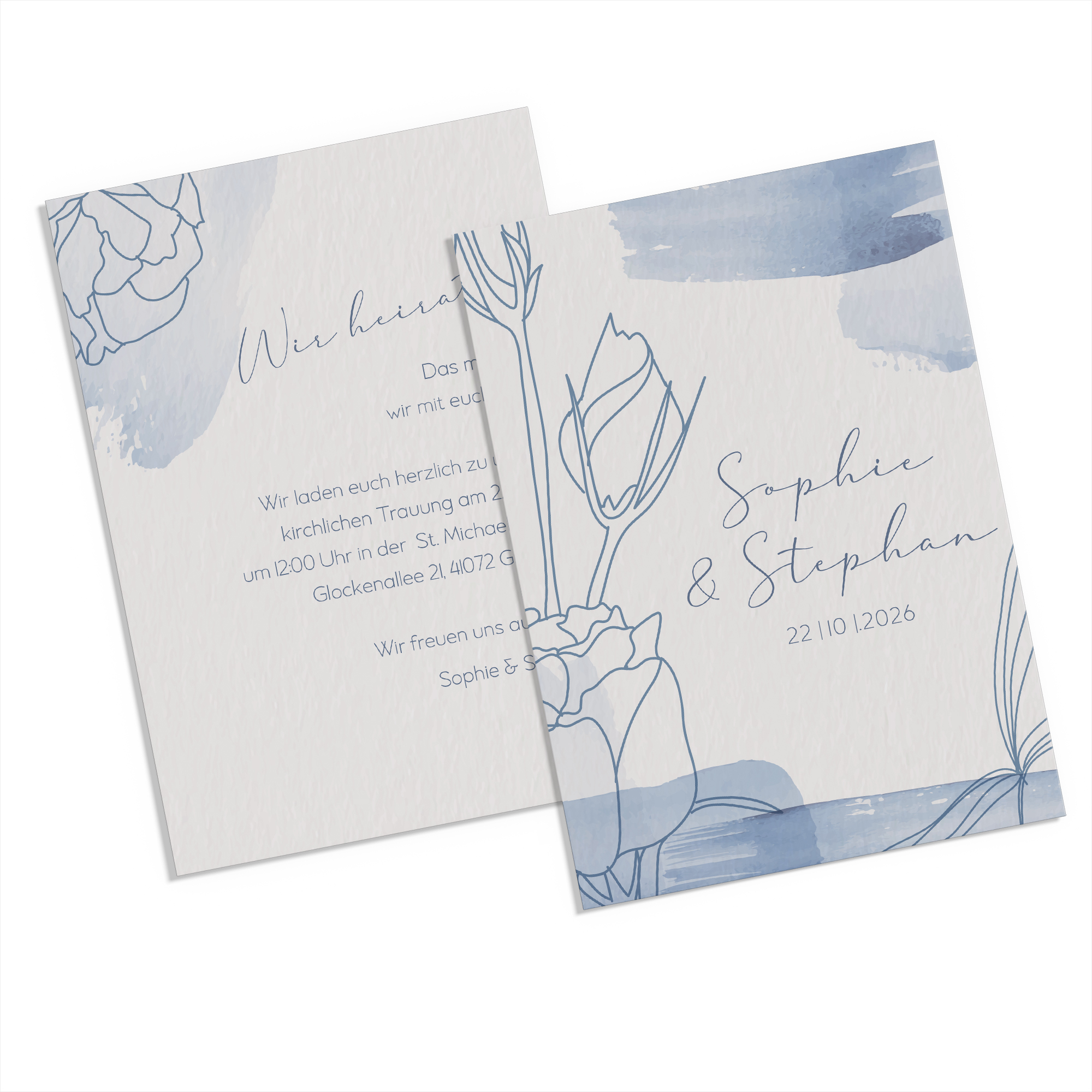 Postkarte DIN A6 im Hochformat - Aquarell "midnight petals"