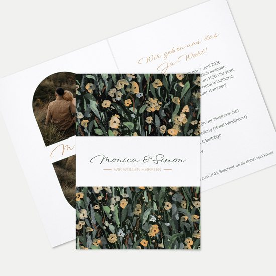 Klappkarte DIN A6 im Hochformat - Vintage - "La Campagna"