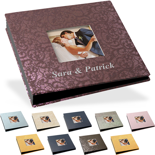 Blockalbum 12 x 12 cm, schwarze Inhaltsseiten, mit Bilddurchstanzung